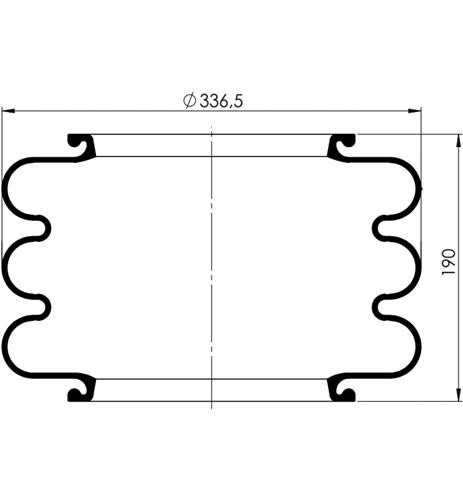 3 Katlı Körük Pleytsiz D336,5mm - 83.88.777.91161