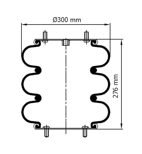 3 Katlı Körük Komple D300mm 116004 - 83.88.777.91163