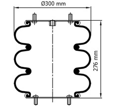 83.88.777.91163 - 3 Katlı Körük Komple D300mm 116004