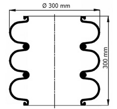 92.88.777.91164 - Convoluted Air Spring 3x D300mm  116001