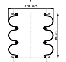 83.88.777.91166 - 3 Katlı Körük Komple D300mm  115007