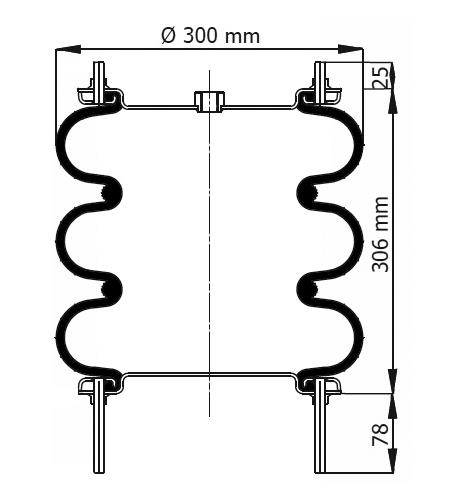 3 Katlı Körük Komple D300mm  115014 - 83.88.777.91167