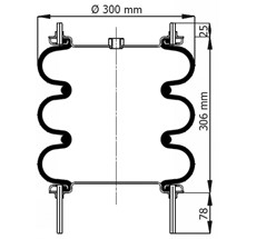 83.88.777.91167 - 3 Katlı Körük Komple D300mm  115014