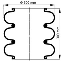 83.88.777.91168 - 3 Katlı Körük Pleytsiz D300mm 116003