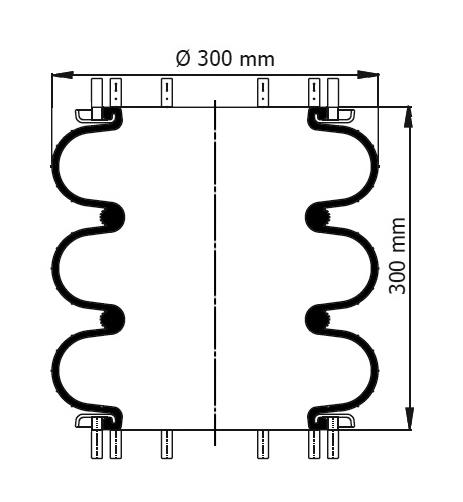 3 Katlı Körük Komple D300mm 115005 - 15.88.777.91169