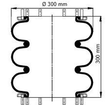 15.88.777.91169 - 3 Katlı Körük Komple D300mm 115005