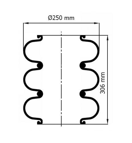 3 Katlı Körük Pleytsiz D250mm 116005 - 83.88.777.91173