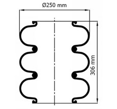 83.88.777.91173 - 3 Katlı Körük Pleytsiz D250mm 116005