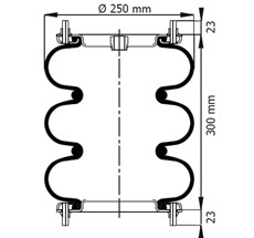 92.88.777.91174 - 3 Katlı Körük Komple D250mm 115055