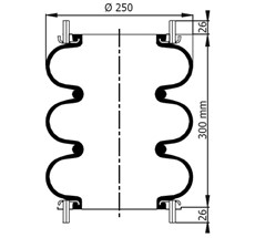 92.88.777.91175 - 3 Katlı Körük Komple D250mm 115056