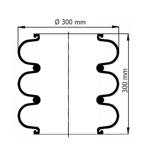 3 Katlı Körük Pleytsiz D300mm 116007 - 83.88.777.91177