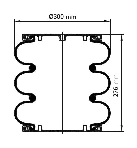 3 Katlı Körük Komple D300mm 115023 - 83.88.777.91179