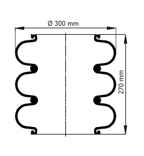 3 Katlı Körük Pleytsiz D300mm 116004 - 92.88.777.91181