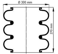 92.88.777.91181 - 3 Katlı Körük Pleytsiz D300mm 116004