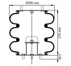 92.88.777.91182 - 3 Katlı Körük Komple D300mm 115008