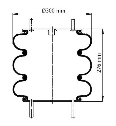 3 Katlı Körük Komple D300mm 115030 - 92.88.777.91183