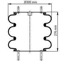 92.88.777.91183 - 3 Katlı Körük Komple D300mm 115030