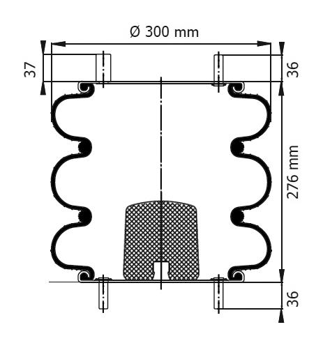 3 Katlı Körük Komple D300mm W01M588017 - 92.88.777.91184