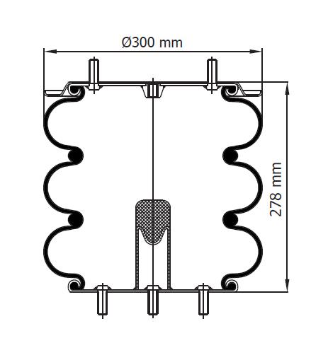 3 Katlı Körük Komple D300mm 115015 - 92.88.777.91185