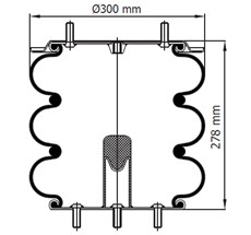 92.88.777.91185 - 3 Katlı Körük Komple D300mm 115015