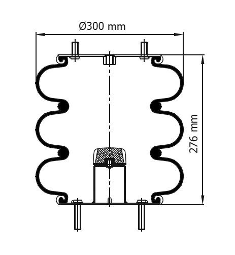 3 Katlı Körük Komple D300mm 115028 - 83.88.777.91187