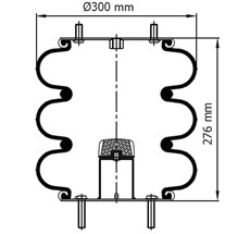 83.88.777.91187 - 3 Katlı Körük Komple D300mm 115028