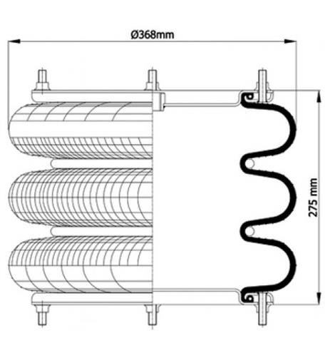 3 Katlı Körük Komple D370mm 115105 - 83.88.777.91193