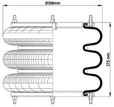 83.88.777.91193 - 3 Katlı Körük Komple D370mm 115105