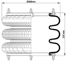 83.88.777.91194 - 3 Katlı Körük Komple D370mm W01R584065