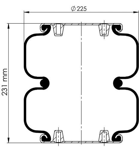 2 Katlı Körük Komple D225mm W01M586183 - 83.88.777.91196