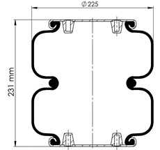 83.88.777.91196 - 2 Katlı Körük Komple D225mm W01M586183