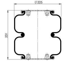 83.88.777.91197 - 2 Katlı Körük Komple D225mm W013586951