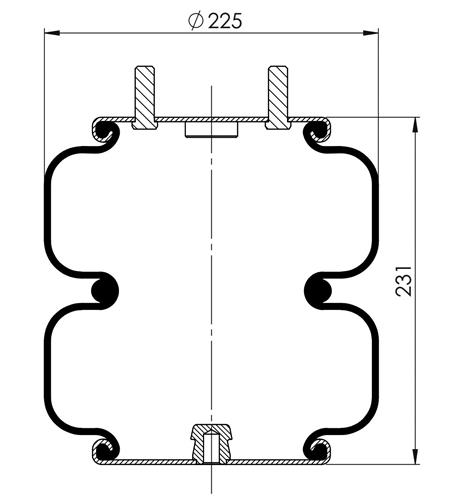 2 Katlı Körük Komple D225mm 2B9-270 - 83.88.777.91198