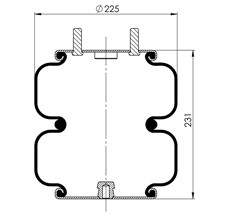 83.88.777.91198 - 2 Katlı Körük Komple D225mm 2B9-270