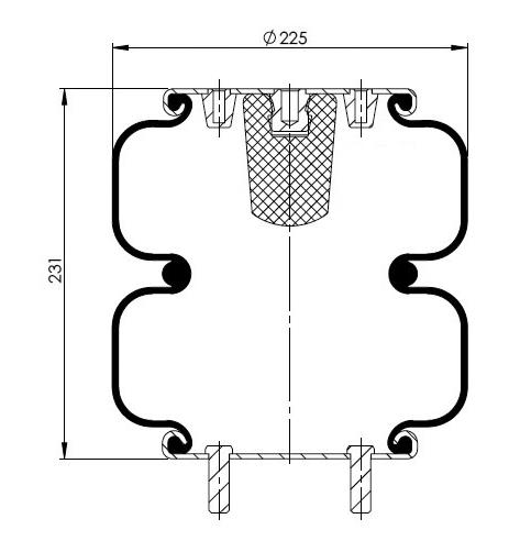 2 Katlı Körük Komple D225mm 2B9-278 - 83.88.777.91199