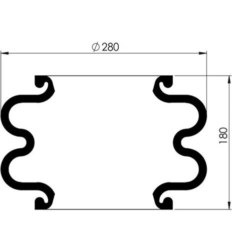 2 Katlı Körük Pleytsiz  D280mm 120730 - 83.88.777.91200