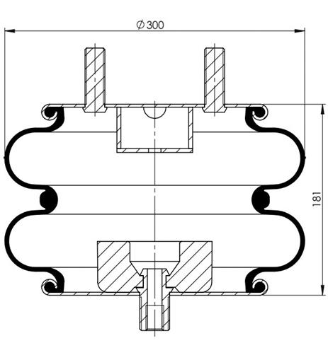 2 Katlı Körük Komple D300mm 113556 - 83.88.777.91201