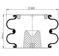 83.88.777.91203 - 2 Katlı Körük Komple D300mm G2C301-19C