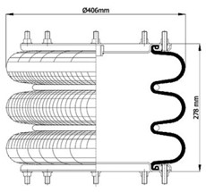 83.88.777.91206 - 3 Katlı Körük Komple D406mm 115150