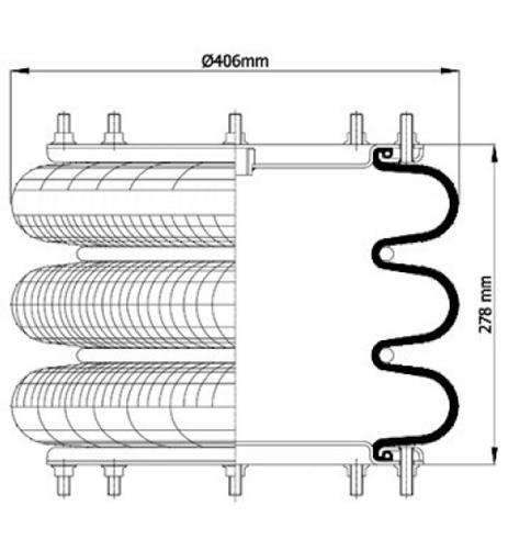 3 Katlı Körük Komple D406mm 115151 - 83.88.777.91207