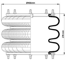 83.88.777.91207 - 3 Katlı Körük Komple D406mm 115151