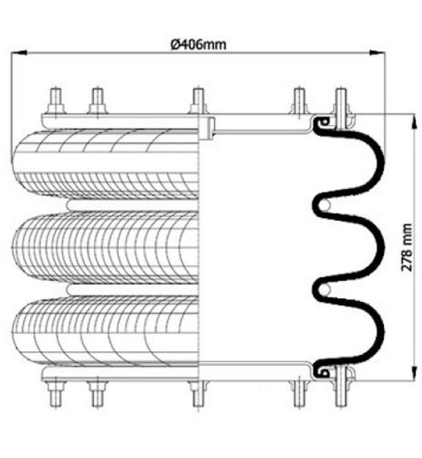 3 Katlı Körük Komple D406mm 115154 - 83.88.777.91210