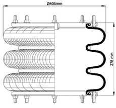 83.88.777.91210 - 3 Katlı Körük Komple D406mm 115154