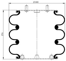 83.88.777.91213 - 3 Katlı Körük Komple  D300mm G1/2-M14x8