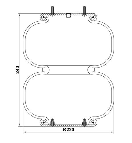 2 Katlı Körük Komple D225mm 113550 - 83.88.777.91241