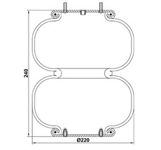 83.88.777.91241 - 2 Katlı Körük Komple D225mm 113550