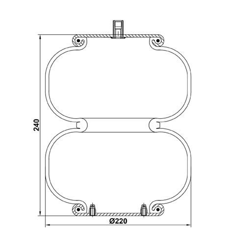 2 Katlı Körük Komple D225mm 113508 - 83.88.777.91242