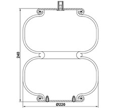 83.88.777.91242 - 2 Katlı Körük Komple D225mm 113508