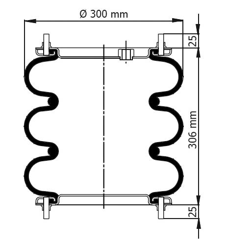 3 Katlı Körük Komple  D300mm W01R584037 - 83.88.777.91243