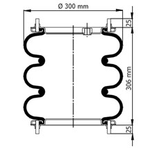 83.88.777.91243 - 3 Katlı Körük Komple  D300mm W01R584037